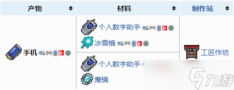 《泰拉瑞亚》手机怎么合成？手机合成配方一览