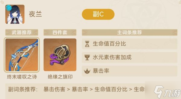 《原神》夜兰装备搭配指南